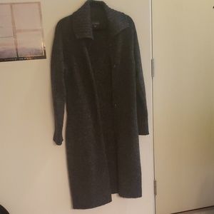 Long grey knit cardigan